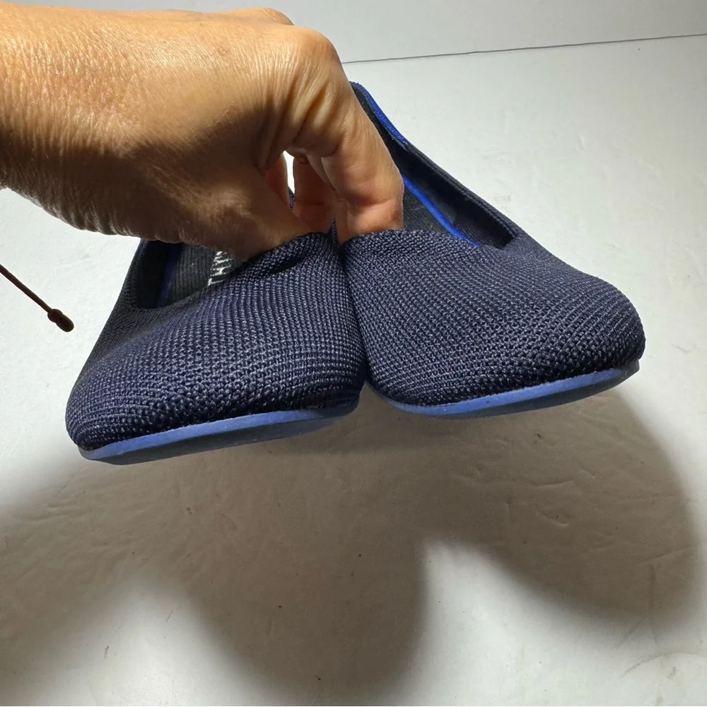 Rothy's The Flat Recycled Textile Round Toe Slip On Navy Ballet Womens Size 7.5